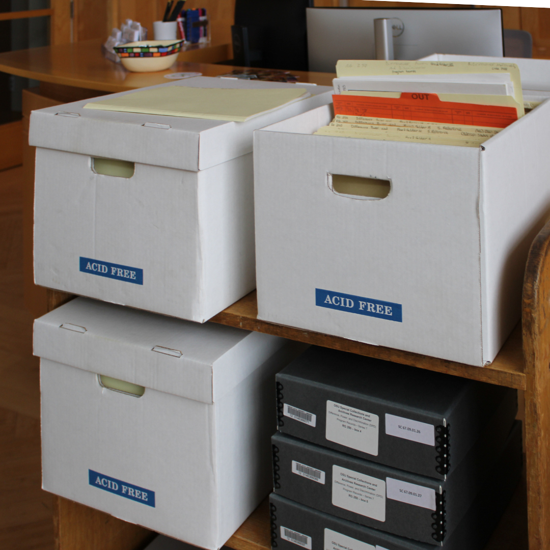 Boxes of archival documents
