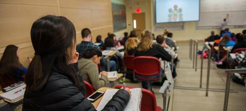 student in classroom