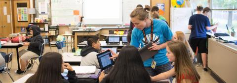 student teaching in classroom